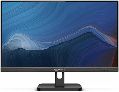 Amazon Basics 24-inch Full HD IPS Monitor, 75 Hz, 1080P, HDMI, Display Port and VGA Input, Adjustable Stand, VESA Compatible, Built-in Speakers for Office and Home, Black by AmazonBasics