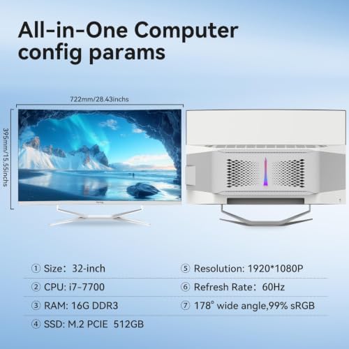 suevery All in One Computer 32Inch Core I7 AIO 16GB RAM - Image 2