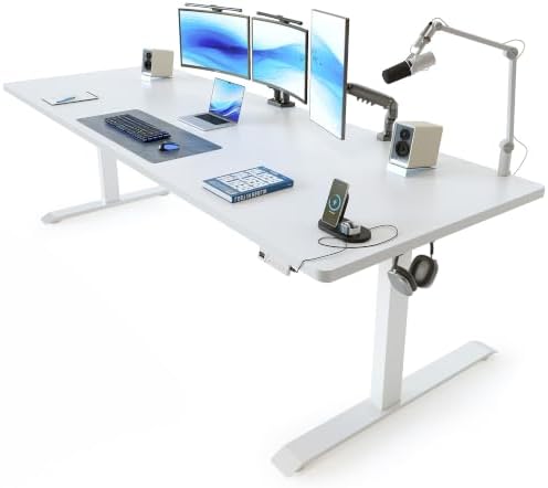FEZIBO Standing Desk 83 × 37 Inch Electric Height Adjustable, White by FEZIBO