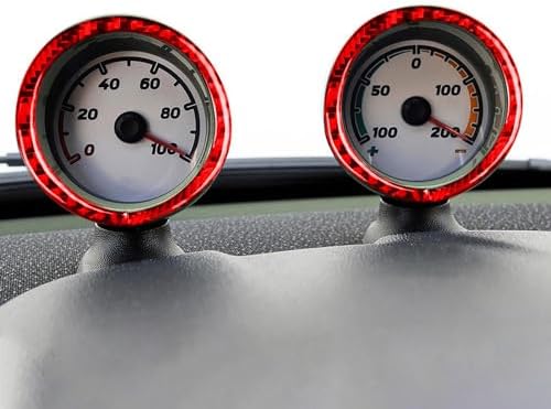 Car Dashboard Central Compass Panel Decorative Strip Cover Sticker Real 3K Red Carbon Fiber Decoration Interior Accessories Trim Compatible with Benz Smart Fortwo 2011 2012 2013 2014 2015 - Image 4