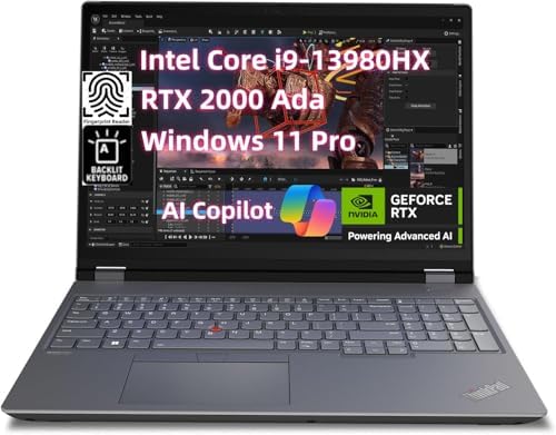 NewLenovo ThinkPad P16 Gen 2 Mobile Workstation (16" FHD+, Anti-Glare, Inte.l Core i9-13980HX 24Core, 32GB RAM 1TB SSD, NVIDI.A RTX 2000 Ada 8GB) Laptop for Engineer Designer, Architect, Win 11 Pro by Basrdis
