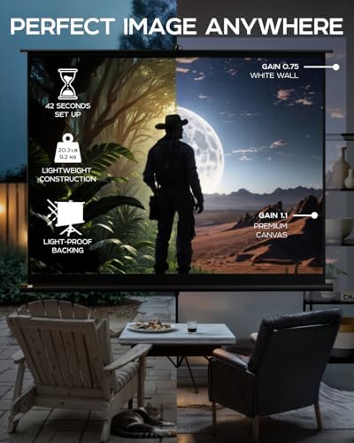 PropVue Projector Screen with Stand 120 inch for Movies & Presentations - Image 5