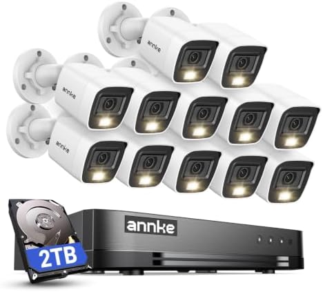 ANNKE 16 Channel Security Camera System,12Pcs 2MP Outdoor Cameras, 2TB HDD by ANNKE