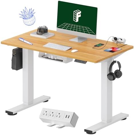 FLEXISPOT EN2 40"x24" Standing Desk with Power Strip Bundle, Maple by Unknown