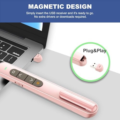 QUI Presentation Clicker with Volume Control, Wireless Presenter Remote - Image 4