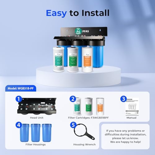 iSpring WGB31B-PF PFAS Whole House Water Filter System, 1" Inlet/Outlet - Image 6