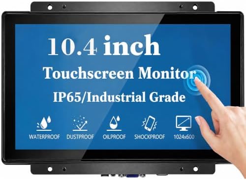 10.4 Inch Open Frame Touchscreen, 1024x768,4:3,Waterproof,VESA+Panel Mount, for Kiosk, Automation, POS,Vending, and Digital Signage 7x24h Work by openframetouchscreenmonitor