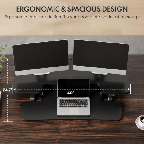 FLEXISPOT 40" Electric Standing Desk Converter, Black - Image 5
