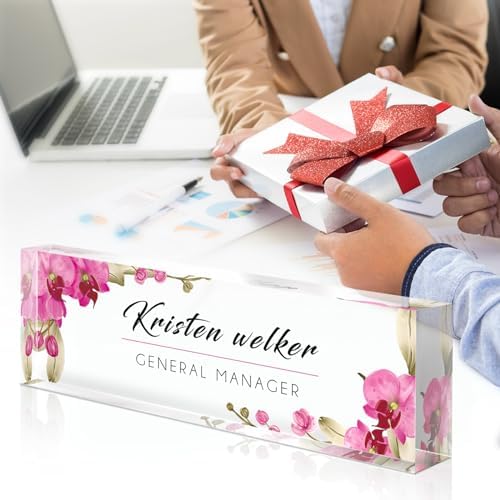 Gowelly Desk Name Plate Personalized, Custom Name Plate for Desk, Personalized Christmas Gifts for Coworkers Desk Decor, Appreciation Office Gifts for Employees, Teacher, Nurse, Social Worker - Image 5