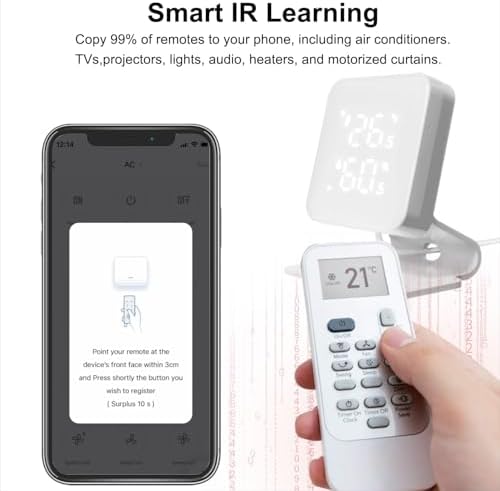 WOOX Smart Air Conditioner & Heater Pump Controller, WiFi IR Remote Control for Mini Split AC, Portable & Window AC, Temperature and Humidity Automation Controllers, Compatible with Alexa/Google - Image 4