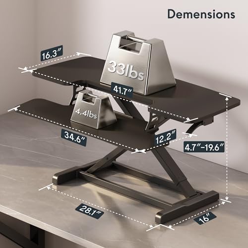 FLEXISPOT Standing Desk Converter, 42", Black - Image 3