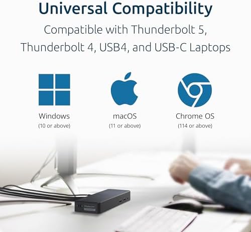 Kensington SD4760P 11-in-1 USB-C Docking Station Triple Monitor DisplayLink, 3xHDMI, 100W Charging for Laptop, 6xUSB A, Ethernet, Audio, for Mac and Windows Driver Require K33622NA, Black - Image 5