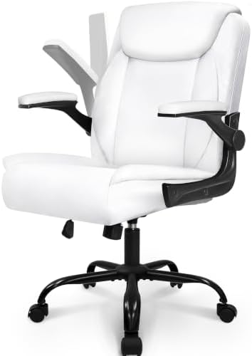NEO CHAIR PU Leather Office Desk Chair with Adjustable Arms, All White by NEOCHAIR