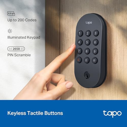 Tapo Smart Wi-Fi Deadbolt Door Lock, Keyless Tactile Buttons, DL100 - Image 4