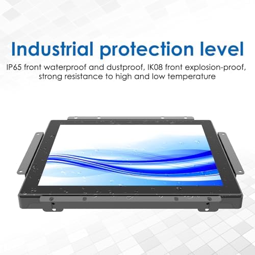 GreenTouch 12.1 Inch 1000 Nits High Brightness Display Capacitive Touchscreen Open Frame LCD Touch Screen Monitor - Front IP65 and IK08-1024 x 768 - Black - Image 3