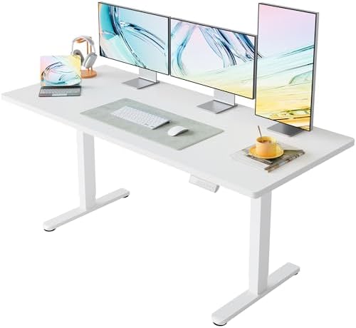 HUANUO 71x30 Inch Electric Standing Desk, Height Adjustable, White by HUANUO