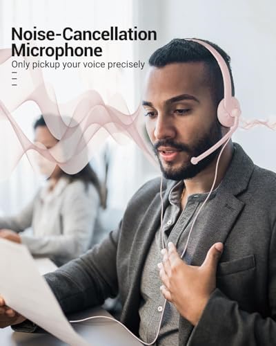 FEABASK Wired USB Headset with Microphone for PC Clear Sound - Image 5