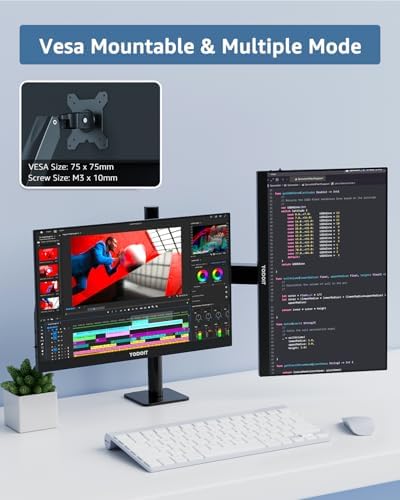 Yodoit Portable Monitor for Laptop 1920×1200 16" FHD Screen IPS Display with USB Type C Port, Built-in Speakers and Smart Cover Compatible with PC, MacBook, Xbox (Black) - Image 6