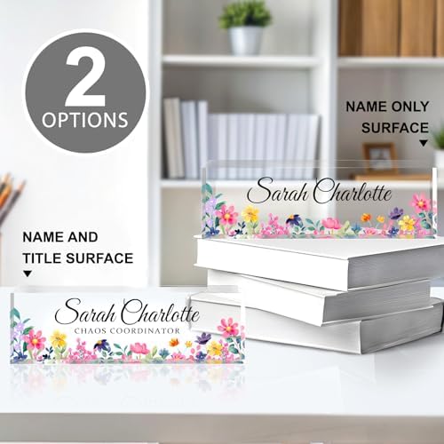 Custom Office Name Plate for Desk - Name Plate Personalized Gifts for Coworkers, Boss, Teacher, Social Worker - Acrylic Office Desk Decor for Women Men - Employee Appreciation Gifts (Colorful) - Image 3