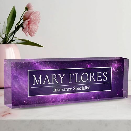 Custom Name Plate for Desk, Desk Name Plate Personalized Acrylic Office Desk Decor for Women and Men, Employee Appreciation Gifts Office Gifts for Boss, Manager, Teacher, Nurse by AeekdookWoodenPuzzles