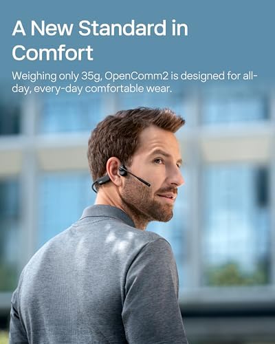 SHOKZ OpenComm2 Open-Ear Bluetooth Headset, Noise-Canceling Mic - Image 2