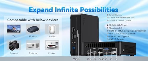 ASUS NUC 13 Pro Slim Mini PC Desktop, Intel Core i5-13420H(4.6GHz) Processor, 24GB RAM, 1TB SSD, 4K Quad Display, USB, HDMI, Thunderbolt, Wi-Fi 6E, Bluetooth, RJ-45, Win11 Pro, MS Office for The Web - Image 3