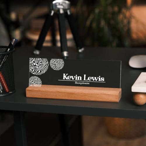 Personalized LED Desk Name Plate Custom Acrylic Office Name Sign with Wooden Base - Image 6