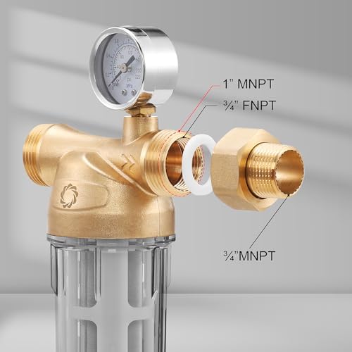 Airthereal Spin Down Water Sediment Filter, Pre-Filtration System for Whole Home, Water Filter for City and Well Water, 40 Micron Reusable Sediment Backwash Filter with 1" MNPT + 3/4" FNPT Connector - Image 5