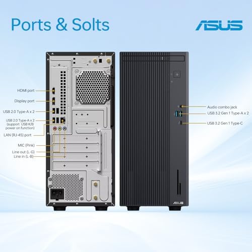 ASUS V500 Home & Business Tower Desktop, 10-core Intel Core i7-13620H Processor, 16GB DDR5 RAM, 1TB SSD, DisplayPort, Wi-Fi 6, Wired KB & Mouse, Win11 Pro, Bundle with ADATA 64GB USB Flash Drive - Image 7
