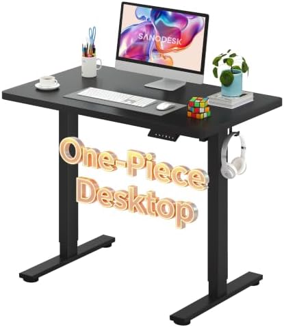SANODESK One-Piece Electric Height Adjustable Standing Desk 40''x 24'' by sanodesk