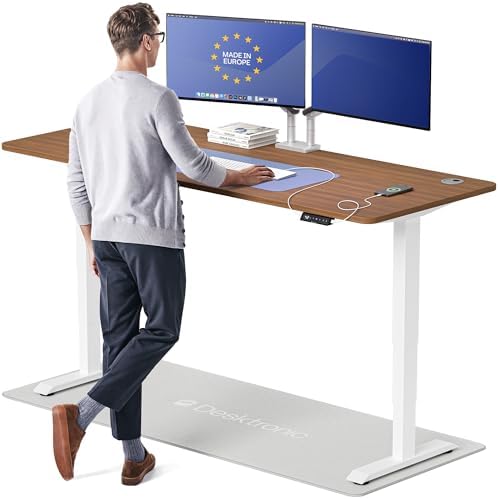 Desktronic HomePro Standing Desk 80x30 — Made in Europe, Ergonomic Sit Stand Home Office Desk, Electric Height Adjustable, Dual Motor, USB & USB-C Charging, Wobble-Free, Touchscreen, 3 Memory Presets by Desktronic