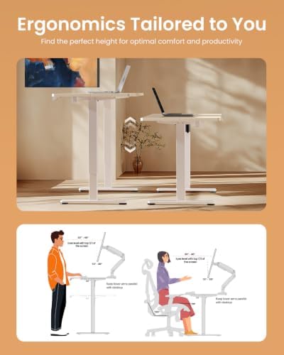 ErGear Height Adjustable Electric Standing Desk, 71 x 30 Inches Sit Stand up Desk, Memory Computer Home Office Desk, Natural - Image 7