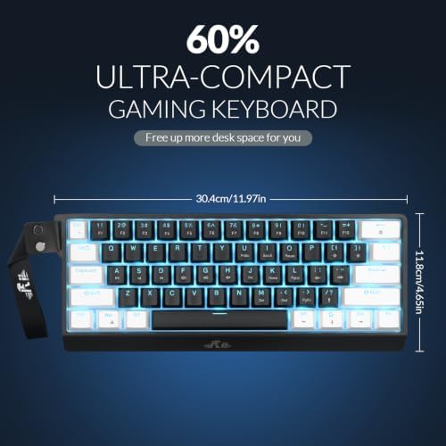 Rii 60% Wired Mechanical Keyboard, Linear Red Switch for Office, Gaming - Image 6