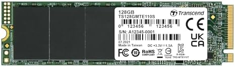 Transcend 128GB MTE110S PCIe 3.0 M.2 2280 SSD, 1500MB/s, Low Power by Transcend