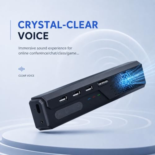 3 in 1 USB Wired Speaker with Microphone,Conference Speakerphone for PC & Laptop,360° Voice Pickup, Plug and Play, Computer Speaker for Zoom, Teams, Skype, Home Office & Online Meetings - Image 3