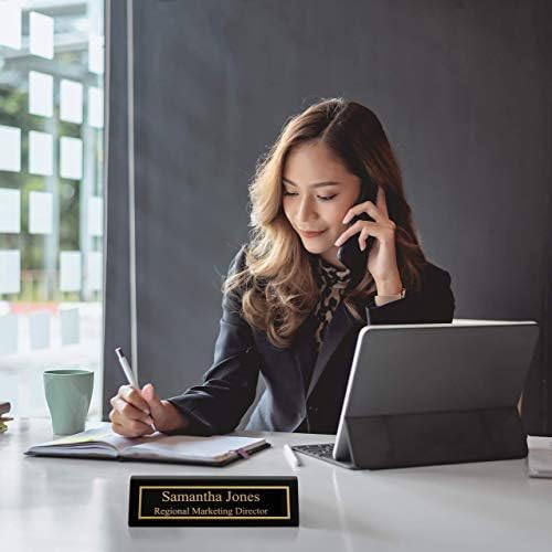 Providence Engraving Custom Wooden Desk Wedge Engraved Name Plate - Image 2