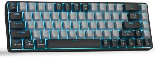 DIERYA DK68 60% Wireless Mechanical Gaming Keyboard, 3-Mode, Bluetooth 5.0/2.4G/USB-C, RGB Backlit, 68-Key Compact Mini for Windows, Mac, Linux - Linear Red Switch - Black/Grey by DIERYA