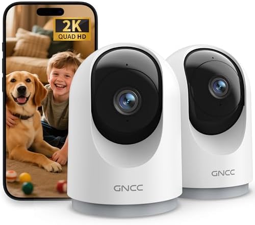 GNCC 2K Cameras for Home Security-Indoor Pan/Tilt Cameras for Baby Monitor by GNCC