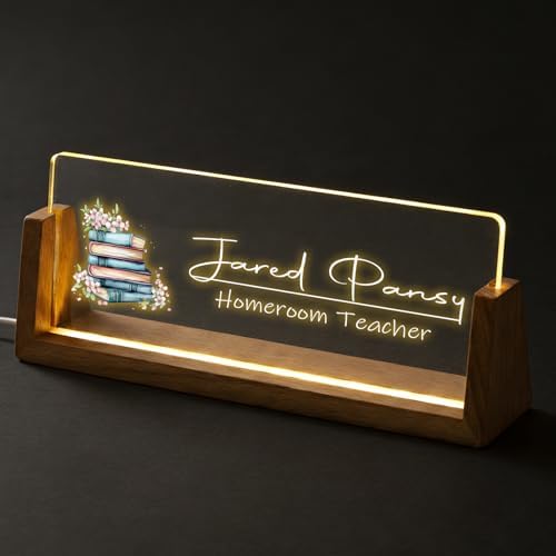Custom Desk Name Plate,Light Up Acrylic Office Sign, Personalized Gift for Boss Coworker Teacher, Employee Appreciation Award, Home Office Decor - Image 2