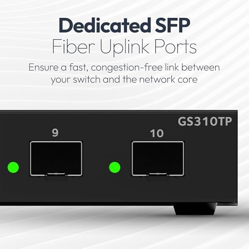 NETGEAR 10-Port Gigabit Ethernet PoE Smart Managed Switch (GS310TPv2) - Image 5
