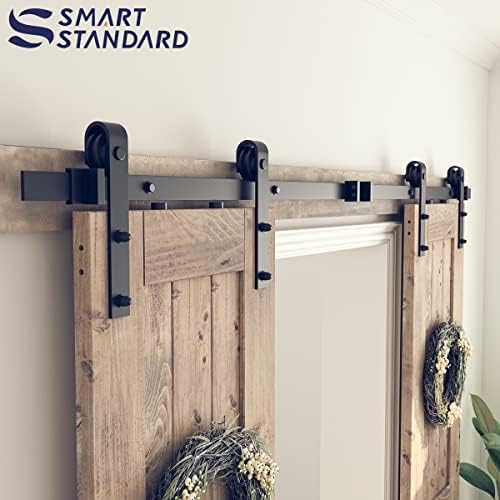 SMARTSTANDARD 11 FT Double Barn Door Hardware Kit, Fit 30-33" W Doorpanel - Image 4