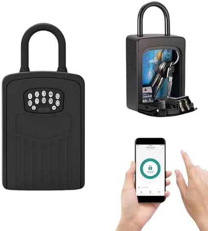 Smart Digital Lock Box for Key, APP Control Bluetooth Wireless Key Lock Box Wall Mounted Door Hanging, Remote Access Digital Safe with Code for Outdoor, Large storage by Loccess