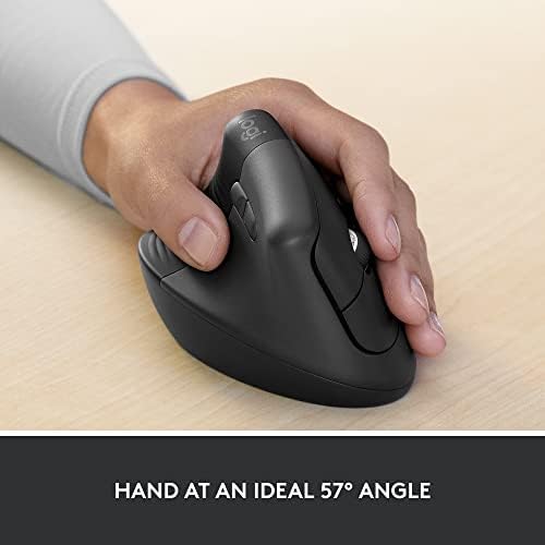 Logitech Lift for Business Vertical Ergonomic Mouse Left Handed - Graphite - Image 4