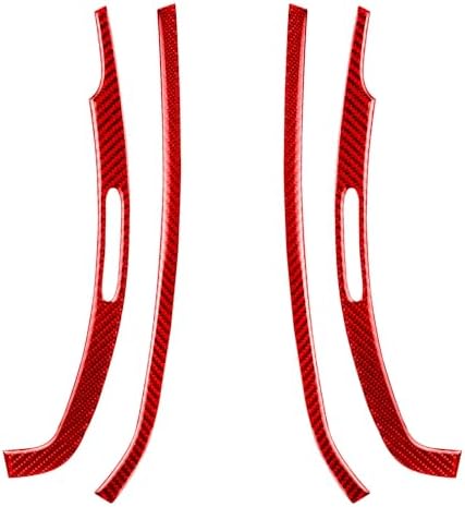 Car Dashboard AC Vent Side Panel Decorative Strip Cover Sticker Real 3K Red Carbon Fiber Decoration Interior Accessories Trim Compatible with Benz Smart Fortwo 2011 2012 2013 2014 2015 by PJFUS