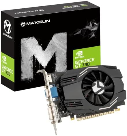 maxsun GeForce GT 730 4GB Video Graphics Card GPU for Computer PC GDDR3 ITX Design PCI Express DVI-I, HDMI, VGA 4K Multi Screen by MAXSUN