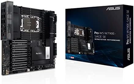 ASUS Pro WS W790 SAGE SE Intel LGA 4677 CEB Motherboard,PCIe 5.0, 7 xPCIe 5.0 x16 Slots,DDR5 R-DIMM, 2x10G BMC LAN, LAN Server-Grade Remote Management,Front and Rear USB 3.2 Gen 2x2 Type-C®,ACCE by Unknown