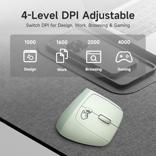 SANWA Wireless Ergonomic Mouse for Large Hands with Wrist Rest, Green - Image 5