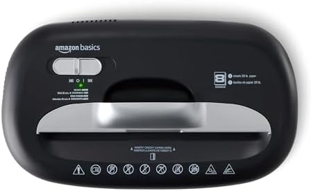 Amazon Basics 8 Sheet Cross Cut Paper and Credit Card Shredder with 4.1 Gallon Bin, Black - Image 3