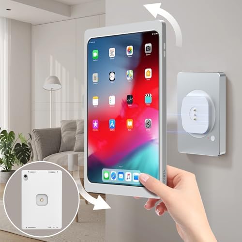 Magnetic Wall Mount with Charging Case A9 for iPad Air 11-Inch (M2), iPad Pro 11-Inch, iPad Air 10.9-Inch. PoE and DC up to 18W Quick Charge, Strong Magnets, 360 Rotation - Image 2
