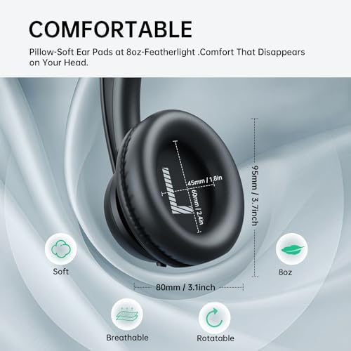 EKSA H8 USB Headset with Microphone for Work, Stereo Wired Computer Headphones with Mic Noise Cancelling, in Line Controls, 3.5mm Jack USB-C/A Over-Ear Headset for PC Laptop Office Call Center Teams - Image 7